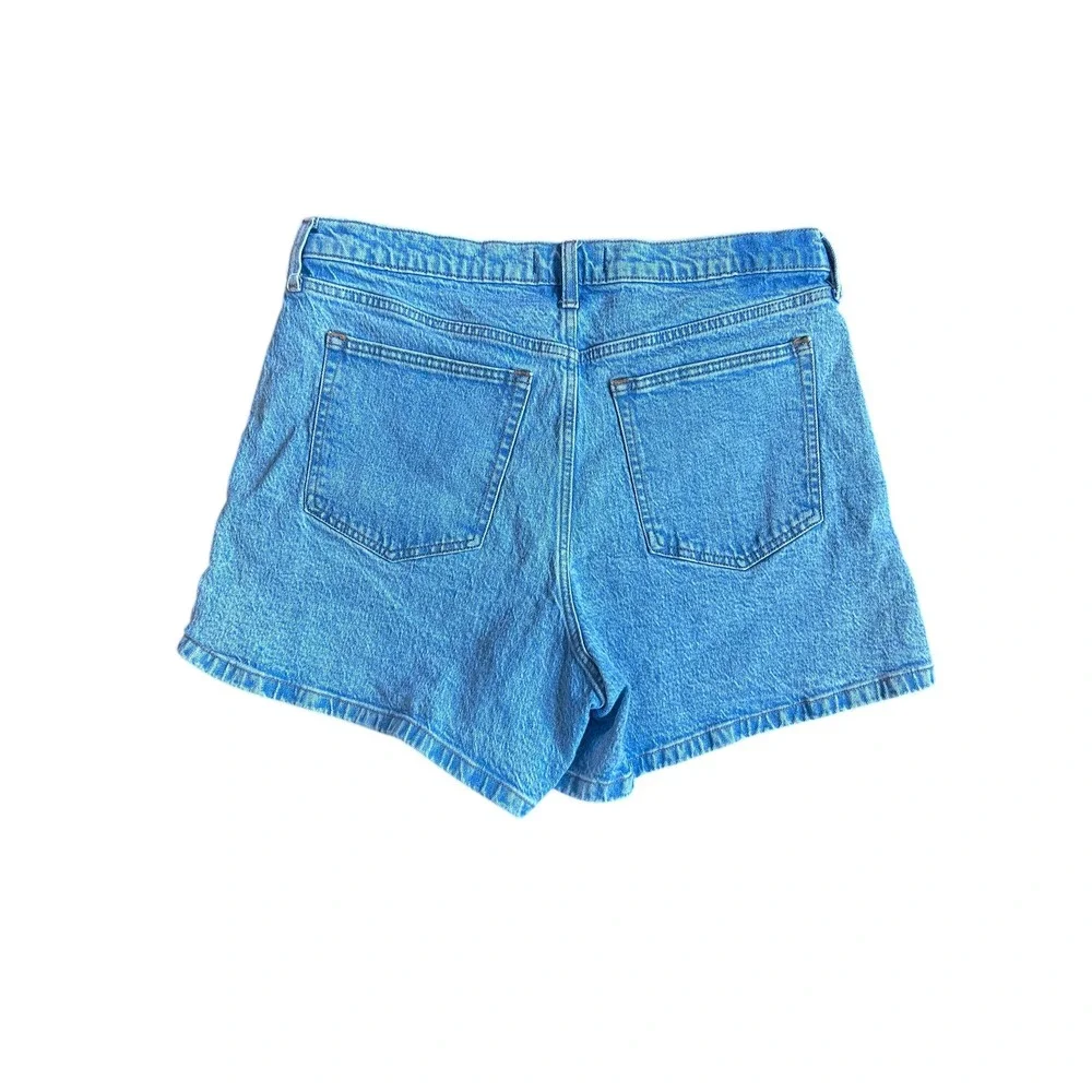 Abercrombie & Fitch The Dad Short High Rise Denim Blue Women's 33/16